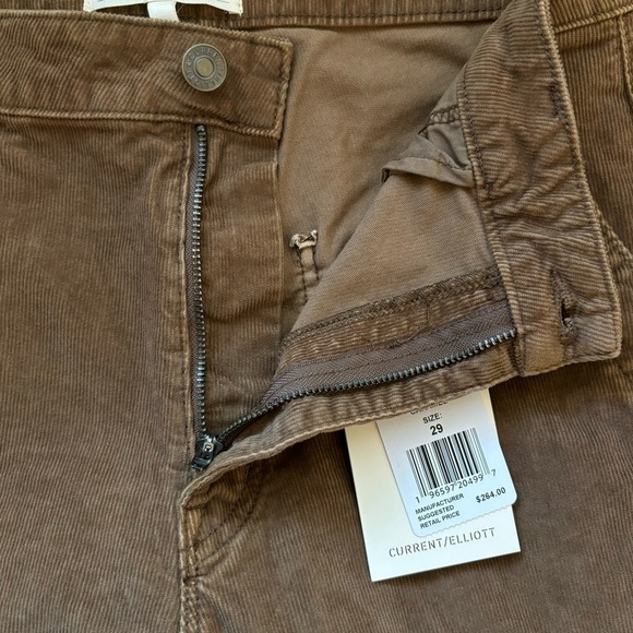 CURRENT/ELLIOTT The Painter Corduroy Wide Leg Jeans in Caramel Size 29 NWT - Picture 7 of 14